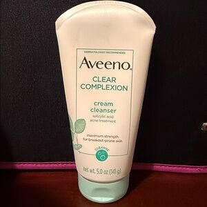 NEW Aveeno Clear Complexion Cream Cleanser Salicylic Acid Acne Treatment 5.0oz